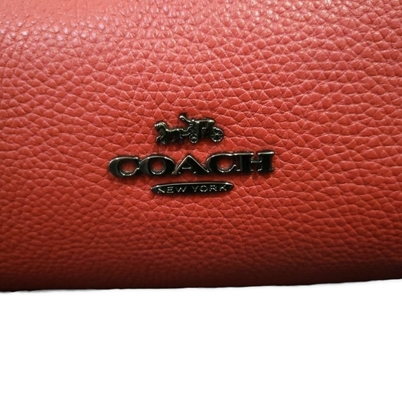 Coach Edie 31 Shoulder Bag Washed Red Leather Edie Turnlock Purse - Picture 10 of 12